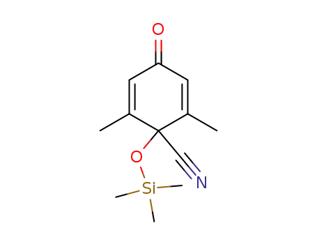 Molecular Structure of 42860-69-5 (2,5-Cyclohexadiene-1-carbonitrile,
2,6-dimethyl-4-oxo-1-[(trimethylsilyl)oxy]-)