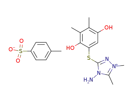 Toluene-4-sulfonate4-amino-3-(2,5-dihydroxy-3,4-dimethyl-phenylsulfanyl)-1,5-dimethyl-4H-[1,2,4]triazol-1-ium;
