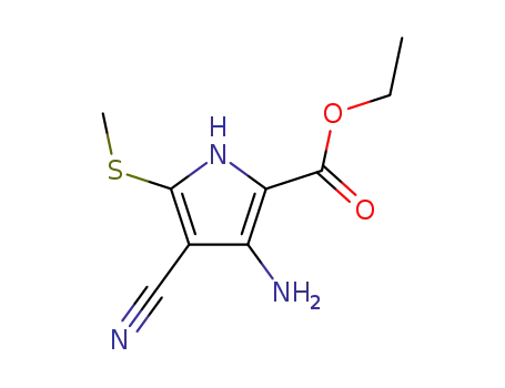 3-amino-4-cyano-5-methylsulfanyl-1H-pyrrole-2-carboxylic acid ethyl ester