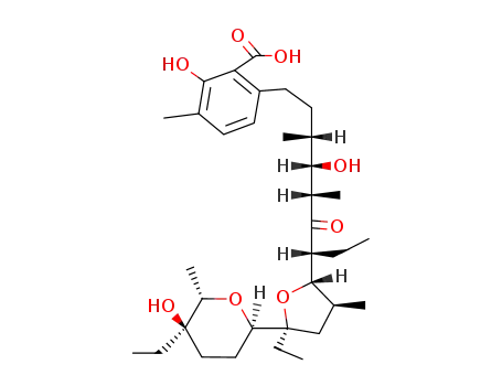 Benzoic acid,6-[(3R,4S,5S,7R)-7-[(2S,3S,5S)-5-ethyl-5-[(2R,5R,6S)-5-ethyltetrahydro-5-hydroxy-6-methyl-2H-pyran-2-yl]tetrahydro-3-methyl-2-furanyl]-4-hydroxy-3,5-dimethyl-6-oxononyl]-2-hydroxy-3-methy