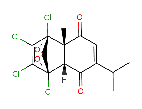 (+/-)-(1S*,2S*,7R*,8R*)-1,8,9,10-Tetrachlor-5-isopropyl-11,11-dimethoxy-2-methyltricyclo<6.2.1.02,7>undec-4,9-dien-3,6-dion