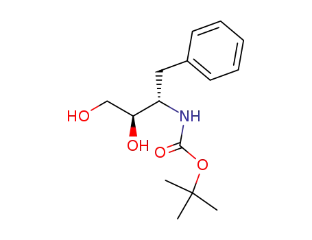 Molecular Structure of 99113-35-6 (Carbamic acid, [(1S,2R)-2,3-dihydroxy-1-(phenylmethyl)propyl]-,
1,1-dimethylethyl ester)