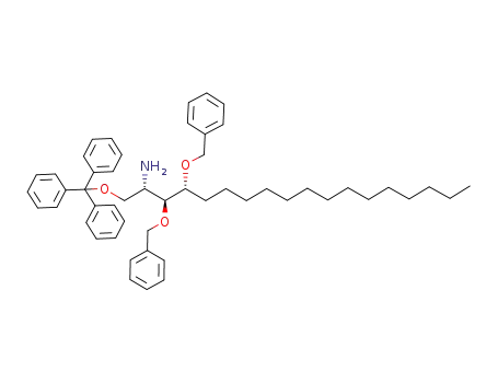 Molecular Structure of 160280-68-2 (2-Octadecanamine, 3,4-bis(phenylmethoxy)-1-(triphenylmethoxy)-,
(2S,3S,4R)-)