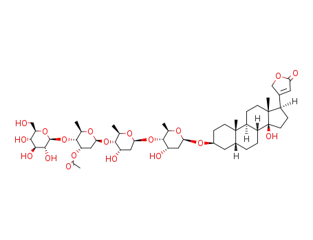 Card-20(22)-enolide,3-[(O-b-D-glucopyranosyl-(1&reg;4)-O-3-O-acetyl-2,6-dideoxy-b-D-ribo-hexopyranosyl-(1&reg;4)-O-2,6-dideoxy-b-D-ribo-hexopyranosyl-(1&reg;4)-2,6-dideoxy-b-D-ribo-hexopyranosyl)oxy]-