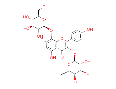 5,7-Dihydroxy-2-(4-hydroxy-phenyl)-8-((2S,3R,4S,5S,6R)-3,4,5-trihydroxy-6-hydroxymethyl-tetrahydro-pyran-2-yloxy)-3-((2S,3R,4R,5R,6S)-3,4,5-trihydroxy-6-methyl-tetrahydro-pyran-2-yloxy)-chromen-4-one