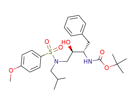 Molecular Structure of 159006-03-8 (Carbamic acid,
[(1S,2R)-2-hydroxy-3-[[(4-methoxyphenyl)sulfonyl](2-methylpropyl)amino
]-1-(phenylmethyl)propyl]-, 1,1-dimethylethyl ester)