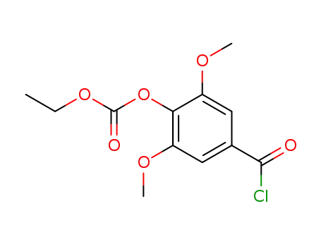 Molecular Structure of 18780-68-2 (Carbonic acid, 4-(chlorocarbonyl)-2,6-dimethoxyphenyl ethyl ester)