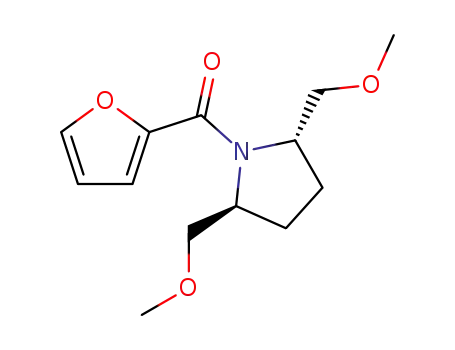 Molecular Structure of 328575-55-9 (Pyrrolidine, 1-(2-furanylcarbonyl)-2,5-bis(methoxymethyl)-, (2S,5S)-)