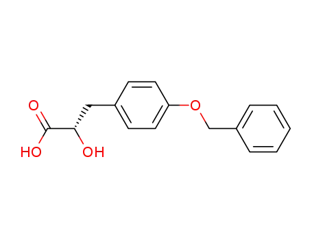 Molecular Structure of 162919-37-1 ((S)-3-(4'-BENZYLOXYPHENYL)-2-HYDROXY-PROPIONIC ACID)