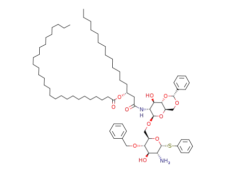 phenyl 2-amino-4-O-benzyl-6-O-{4,6-O-benzylidene-2-deoxy-2-[(R)-3-octacosanoyloxy-hexadecan]amido-β-D-glucopyranosyl}-2-deoxy-1-thio-α-D-glucopyranoside