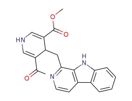 Molecular Structure of 668987-16-4 (3-Pyridinecarboxylic acid,
5-acetyl-1,4-dihydro-4-(9H-pyrido[3,4-b]indol-1-ylmethyl)-, methyl ester)