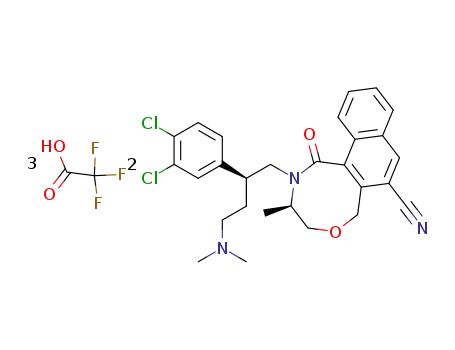 (3R)-2-[(2S)-2-(3,4-dichlorophenyl)-4-(dimethylamino)butyl]-3-methyl-1-oxo-1,3,4,6-tetrahydro-2H-naphtho[1,2-f][1,4]oxazocine-7-carbonitrile trifluoroacetate