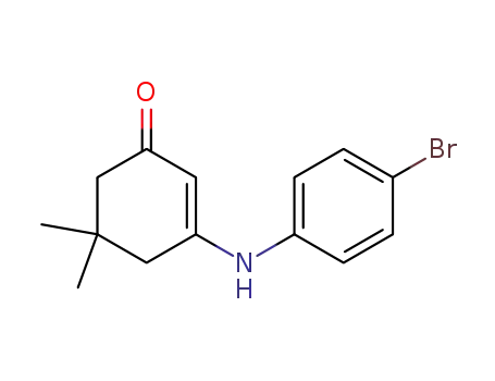 Molecular Structure of 106518-84-7 (2-Cyclohexen-1-one, 3-[(4-bromophenyl)amino]-5,5-dimethyl-)