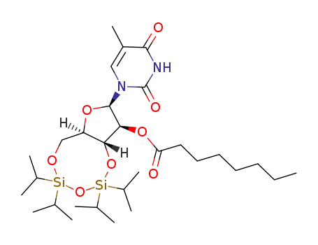 1-[2-O-octanoyl-3,5-O-(1,1,3,3-tetraisopropyldisiloxane-1,3-diyl)-β-D-arabinofuranosyl]thymine