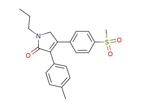 Molecular Structure of 395683-14-4 (2H-Pyrrol-2-one,
1,5-dihydro-3-(4-methylphenyl)-4-[4-(methylsulfonyl)phenyl]-1-propyl-)