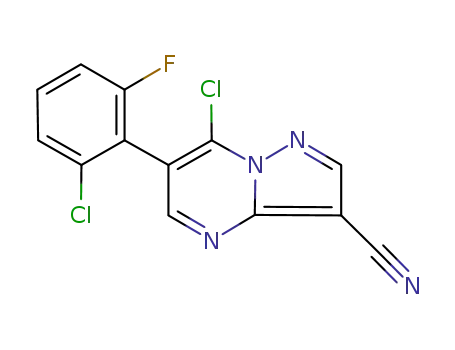 7-chloro-6-(2-chloro-6-fluorophenyl)pyrazolo[1,5-a]pyrimidine-3-carbonitrile