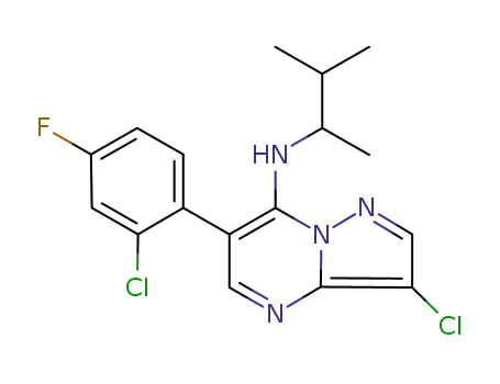 N-[3-chloro-6-(2-chloro-4-fluorophenyl)pyrazolo[1, 5-a]pyrimidin-7-yl]-N-(1,2-dimethylpropyl)amine