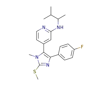 (1,2-dimethylpropyl)-{4-[5-(4-fluorophenyl)-3-methyl-2-methylsulfanyl-3H-imidazol-4-yl]-pyridin-2-yl}-amine