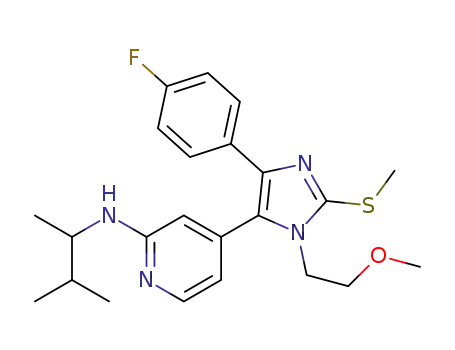 (1,2-dimethylpropyl)-{4-[5-(4-fluorophenyl)-2-methanesulfanyl-3-(2-methoxyethyl)-3H-imidazol-4-yl]-pyridin-2-yl}-amine