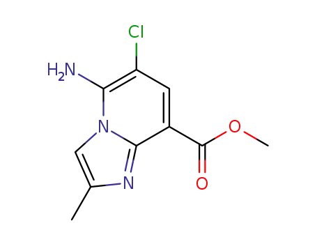 Molecular Structure of 519148-18-6 (Imidazo[1,2-a]pyridine-8-carboxylic acid, 5-amino-6-chloro-2-methyl-,
methyl ester)