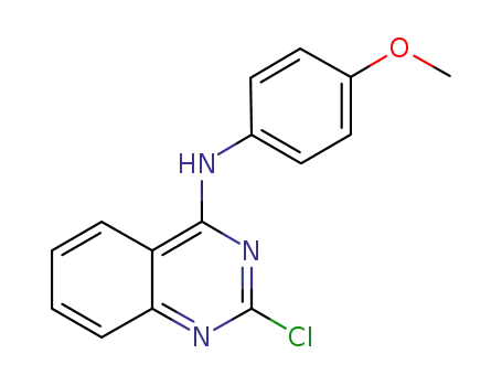 Molecular Structure of 192217-99-5 (4-Quinazolinamine, 2-chloro-N-(4-methoxyphenyl)-)
