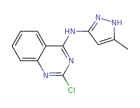Molecular Structure of 404828-30-4 (4-Quinazolinamine, 2-chloro-N-(5-methyl-1H-pyrazol-3-yl)-)
