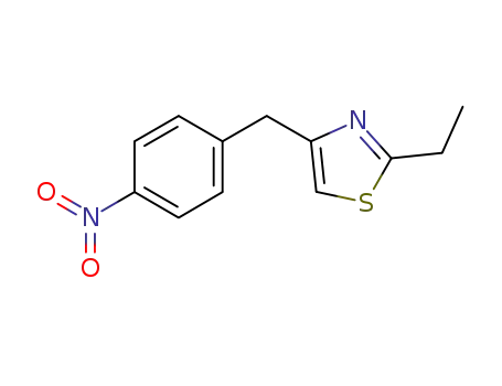Molecular Structure of 689251-49-8 (Thiazole, 2-ethyl-4-[(4-nitrophenyl)methyl]-)