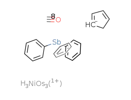 NiOs3H3(1+)*C5H5(1-)*8CO*Sb(C6H5)3=(C5H5)NiOs3H3(CO)8(Sb(C6H5)3)