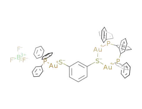 phenylene-1-bis[(triphenylphosphine)gold(I)]sulfonio-3-[(triphenylphosphine)gold(I)]thiolate tetrafluoroborate