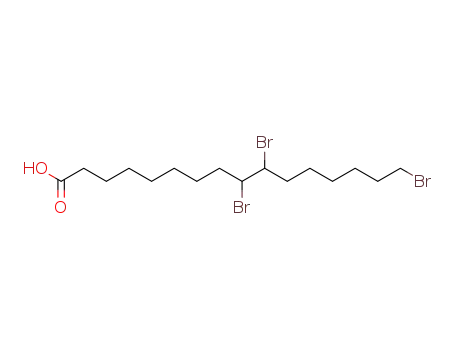 Molecular Structure of 68373-00-2 (Hexadecanoic acid, 9,10,16-tribromo-)