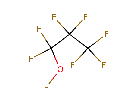 Molecular Structure of 2203-57-8 (Hypofluorous acid,1,1,2,2,3,3,3-heptafluoropropyl ester)