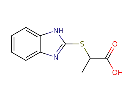 Molecular Structure of 21547-70-6 (2-(1 H-BENZOIMIDAZOL-2-YLSULFANYL)-PROPIONIC ACID)