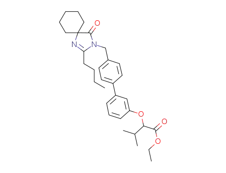2-butyl-1-[(3'-((1-ethoxycarbonyl-1-(1,1-dimethylmethyl)-methyl)oxy)biphenyl-4-yl)methyl]-4-spirocyclohexyl-1H-imidazol-5(4H)-one