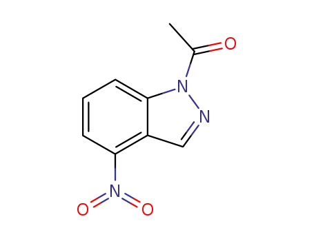 Molecular Structure of 86009-37-2 (1H-Indazole, 1-acetyl-4-nitro-)