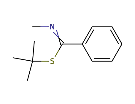 Molecular Structure of 89861-52-9 (Benzenecarboximidothioic acid, N-methyl-, 1,1-dimethylethyl ester)