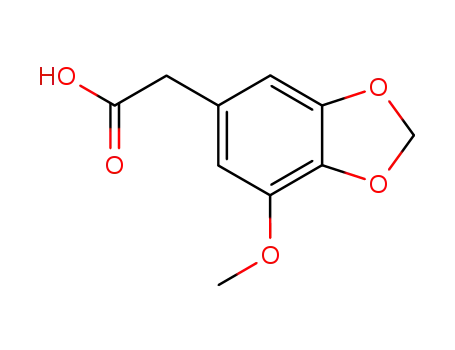 Molecular Structure of 4408-61-1 (1,3-Benzodioxole-5-acetic acid,7-methoxy- )