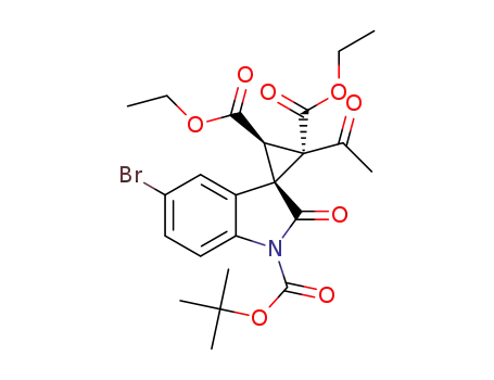 1'-tert-butyl 2,3-diethyl (1R,2R,3S)-3-acetyl-5'-bromo-2'-oxo-1',2'-dihydrospiro[cyclopropane-1,3'-indole]-1',2,3-tricarboxylate