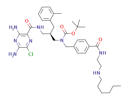 (R)-tert-butyl (3-(3,5-diamino-6-chloropyrazine-2-carboxamido)-2-(2-methylbenzyl)propyl)(4-((2-(hexylamino)ethyl)carbamoyl)benzyl)carbamate