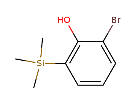 Molecular Structure of 58144-49-3 (Phenol, 2-bromo-6-(trimethylsilyl)-)