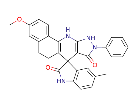 3-methoxy-5'-methyl-9-phenyl-6,9,10,11-tetrahydrospiro[benzo[h]pyrazolo[3,4-b]quinoline-7,3'-indoline]-2',8(5H)-dione