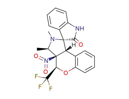 (1S*,3S*,3aS*,4S*,9bR*)-2,3-dimethyl-3a-nitro-4-(trifluoromethyl)-2,3,3a,9b-tetrahydro-4H-spiro[chromeno[3,4-c]pyrrole-1,3’-indolin]-2’-one