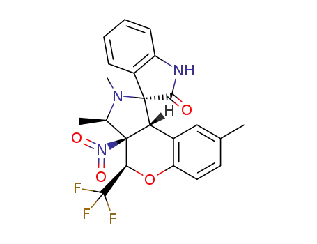 (1S*,3S*,3aS*,4S*,9bR*)-2,3,8-trimethyl-3a-nitro-4-(trifluoromethyl)-2,3,3a,9b-tetrahydro-4H-spiro[chromeno[3,4-c]pyrrole-1,3’-indolin]-2’-one