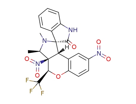 (1S*,3S*,3aS*,4S*,9bR*)-2,3-dimethyl-3a,8-dinitro-4-(trifluoromethyl)-2,3,3a,9b-tetrahydro-4H-spiro[chromeno[3,4-c]pyrrole-1,3’-indolin]-2’-one