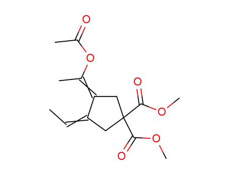 dimethyl-3-(1-acetoxyethylidene)-4-ethylidenecyclopentane-1,1-dicarboxylate