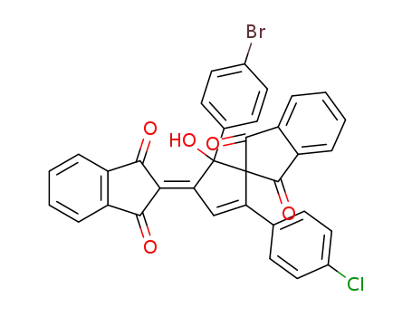 2-(5-(4-bromophenyl)-2-(4-chlorophenyl)-5-hydroxy-1',3'-dioxo-1',3'-dihydrospiro[cyclopent[2]ene-1,2'-inden]-4-ylidene)-1H-indene-1,3(2H)-dione
