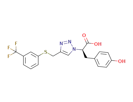 (R)-1-[1-carboxy-2-(4-hydroxyphenyl)ethyl]-4-[3-(trifluoromethyl)phenylthiomethyl]-1H-1,2,3-triazole