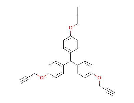 Molecular Structure of 122035-55-6 (Benzene, 1,1',1''-methylidynetris[4-(2-propynyloxy)-)
