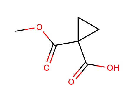 Molecular Structure of 113020-21-6 (1,1-Cyclopropanedicarboxylic acid monomethyl ester)