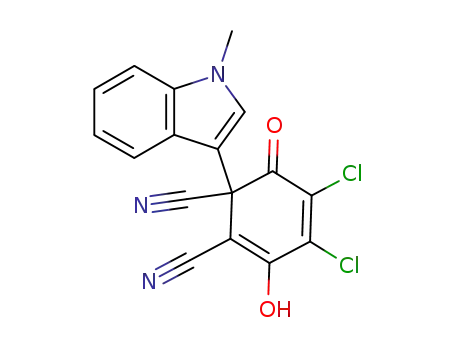 4,5-Dichloro-3-hydroxy-1-(1-methyl-1H-indol-3-yl)-6-oxo-cyclohexa-2,4-diene-1,2-dicarbonitrile