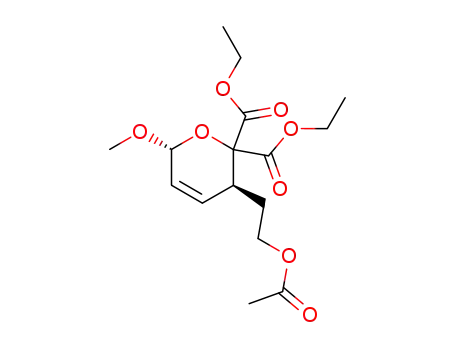 (3S,6R)-3-(2-Acetoxy-ethyl)-6-methoxy-3,6-dihydro-pyran-2,2-dicarboxylic acid diethyl ester